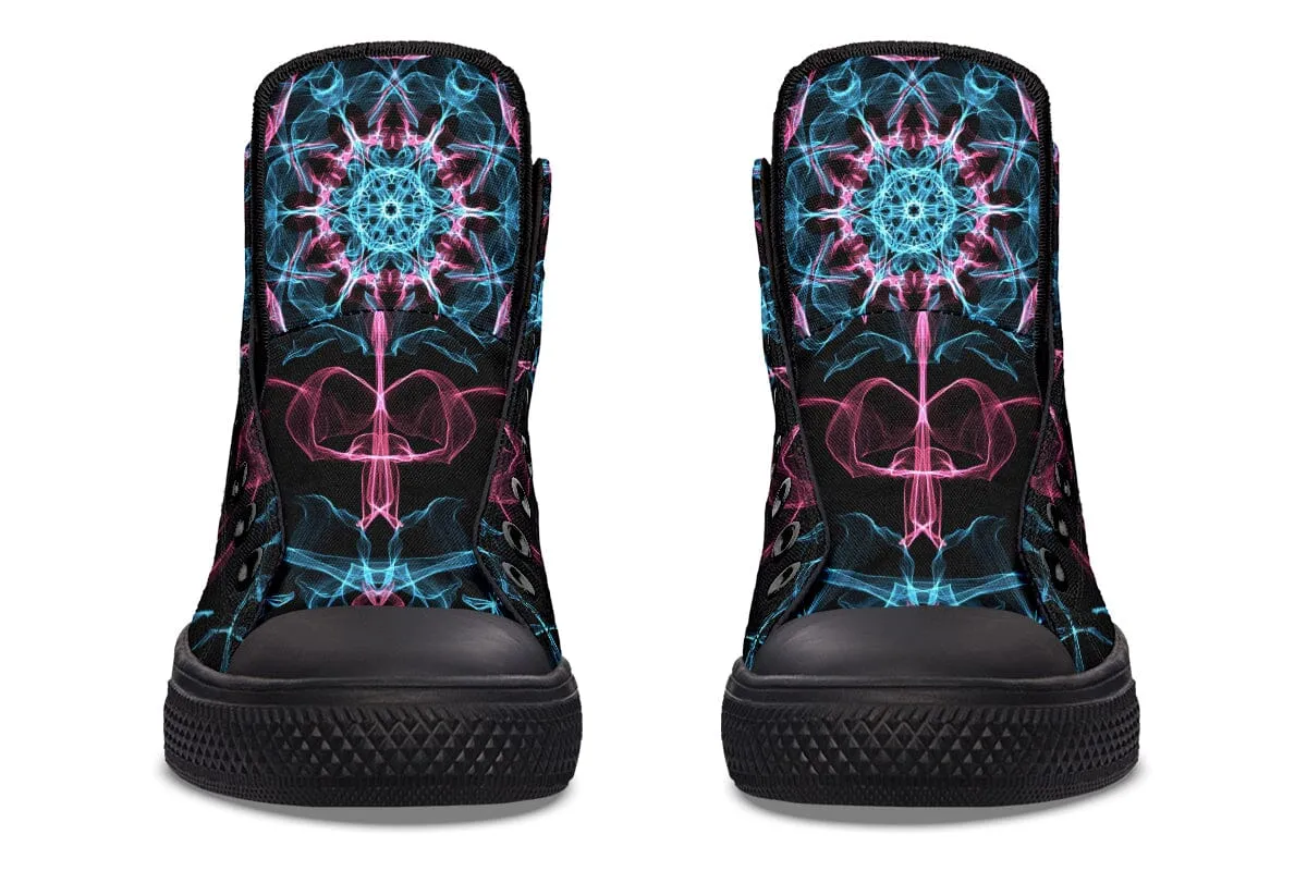 Smokey Blue Mandala High Top Shoes