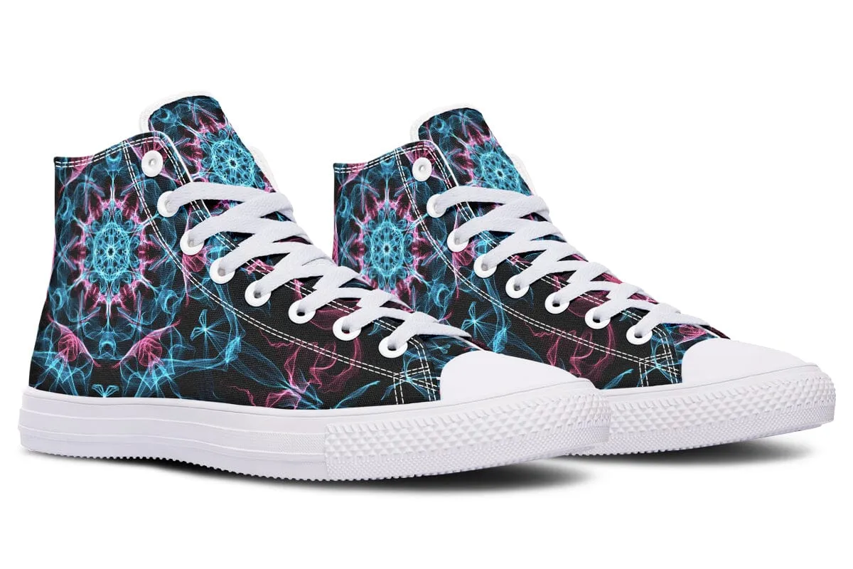 Smokey Blue Mandala High Top Shoes