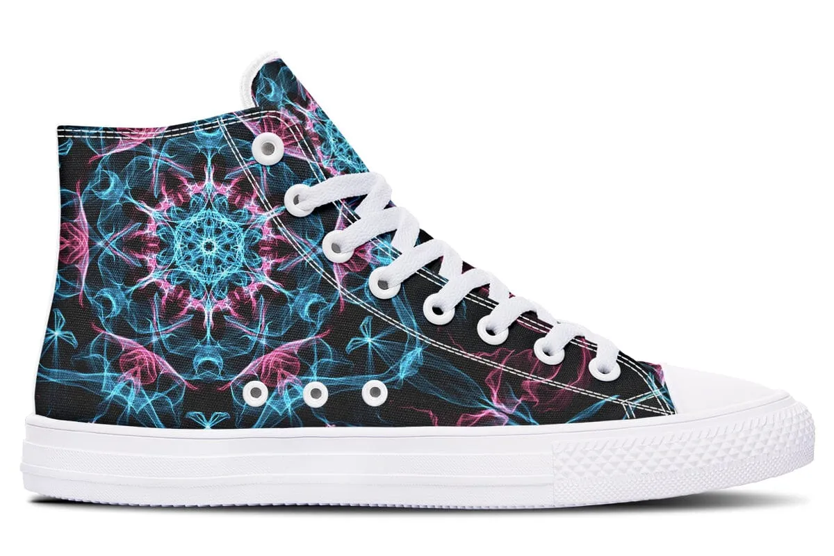 Smokey Blue Mandala High Top Shoes