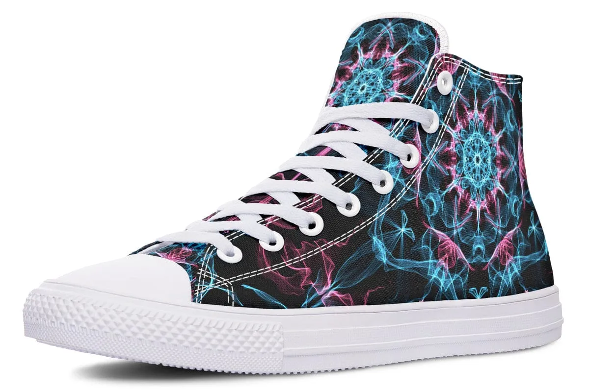 Smokey Blue Mandala High Top Shoes