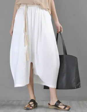 Spring Summer Loose Linen Wide-Leg Pants