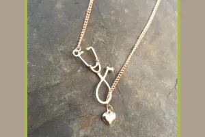 Stethoscope Tie Necklace - gold, rose gold and silver plated