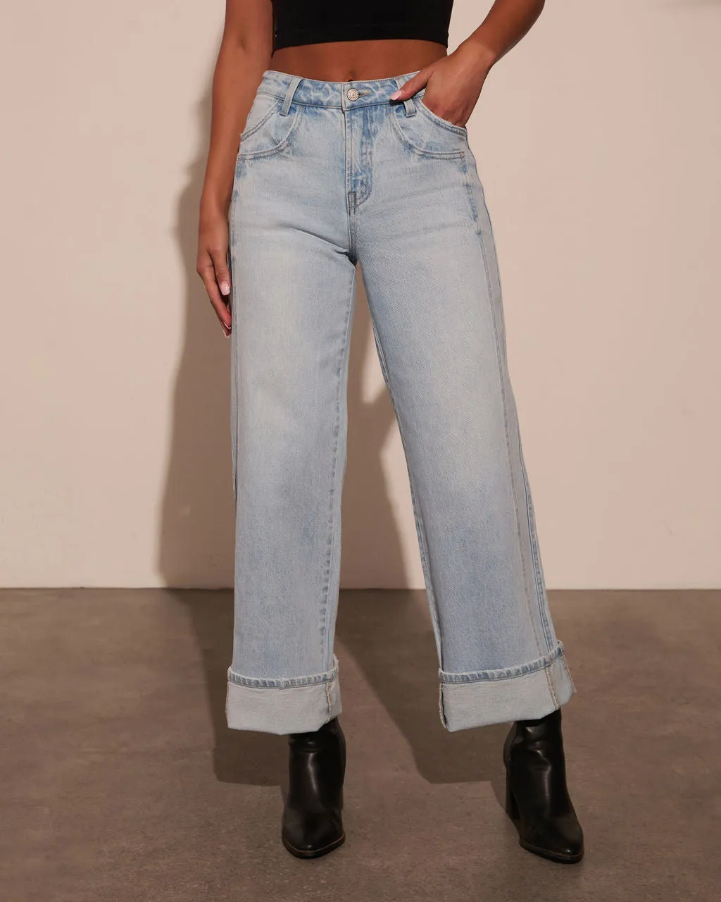 Stevenson Mid Rise Wide Leg Cropped Denim