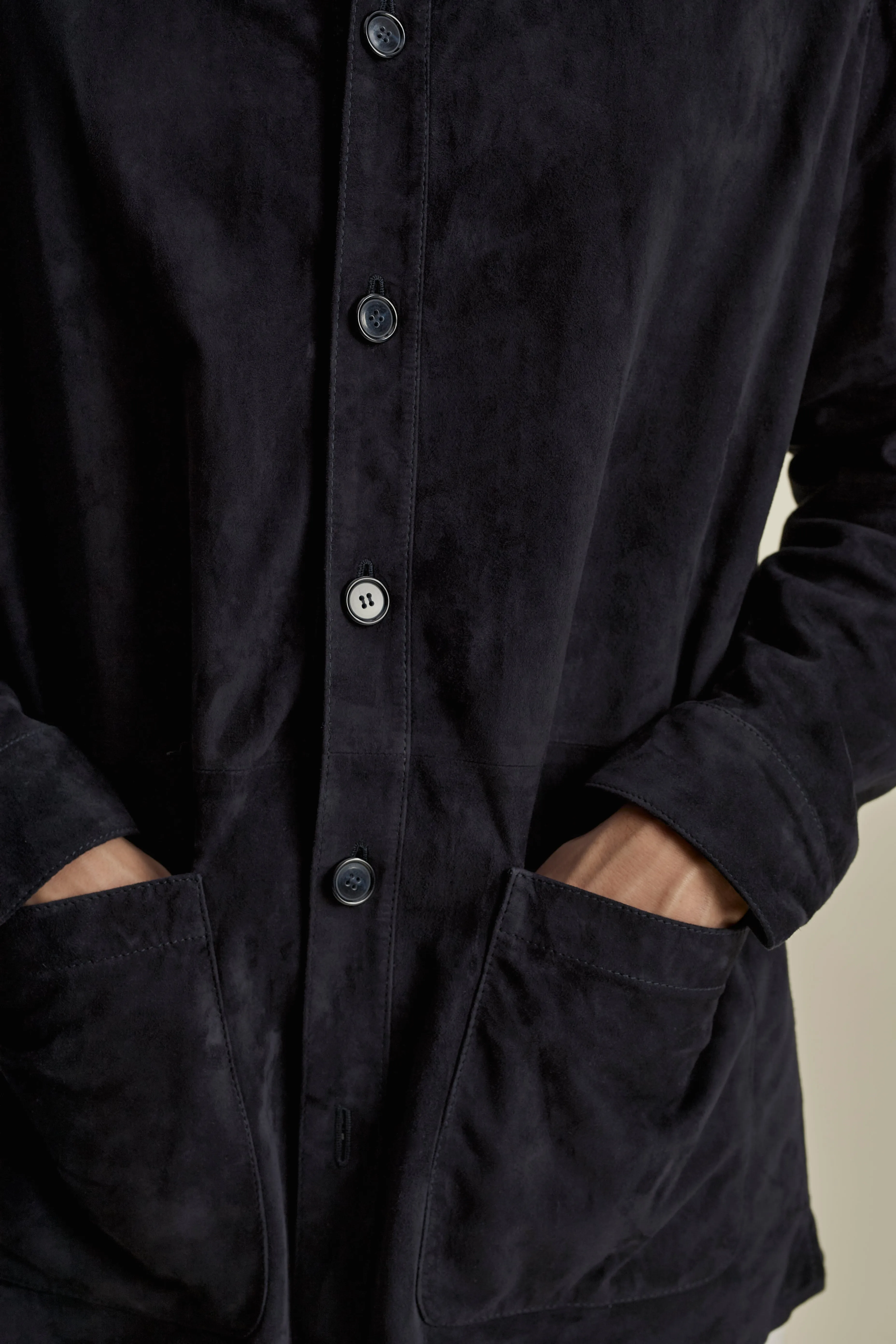 Suede Button Through Overshirt