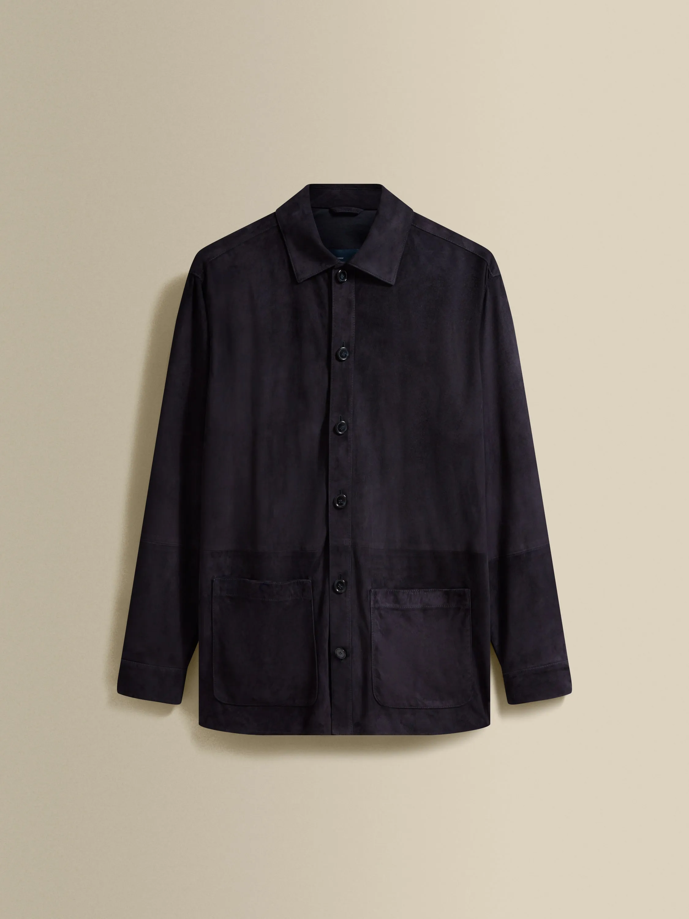 Suede Button Through Overshirt