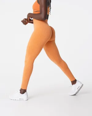 Sunset Orange Scrunch Seamless Leggings