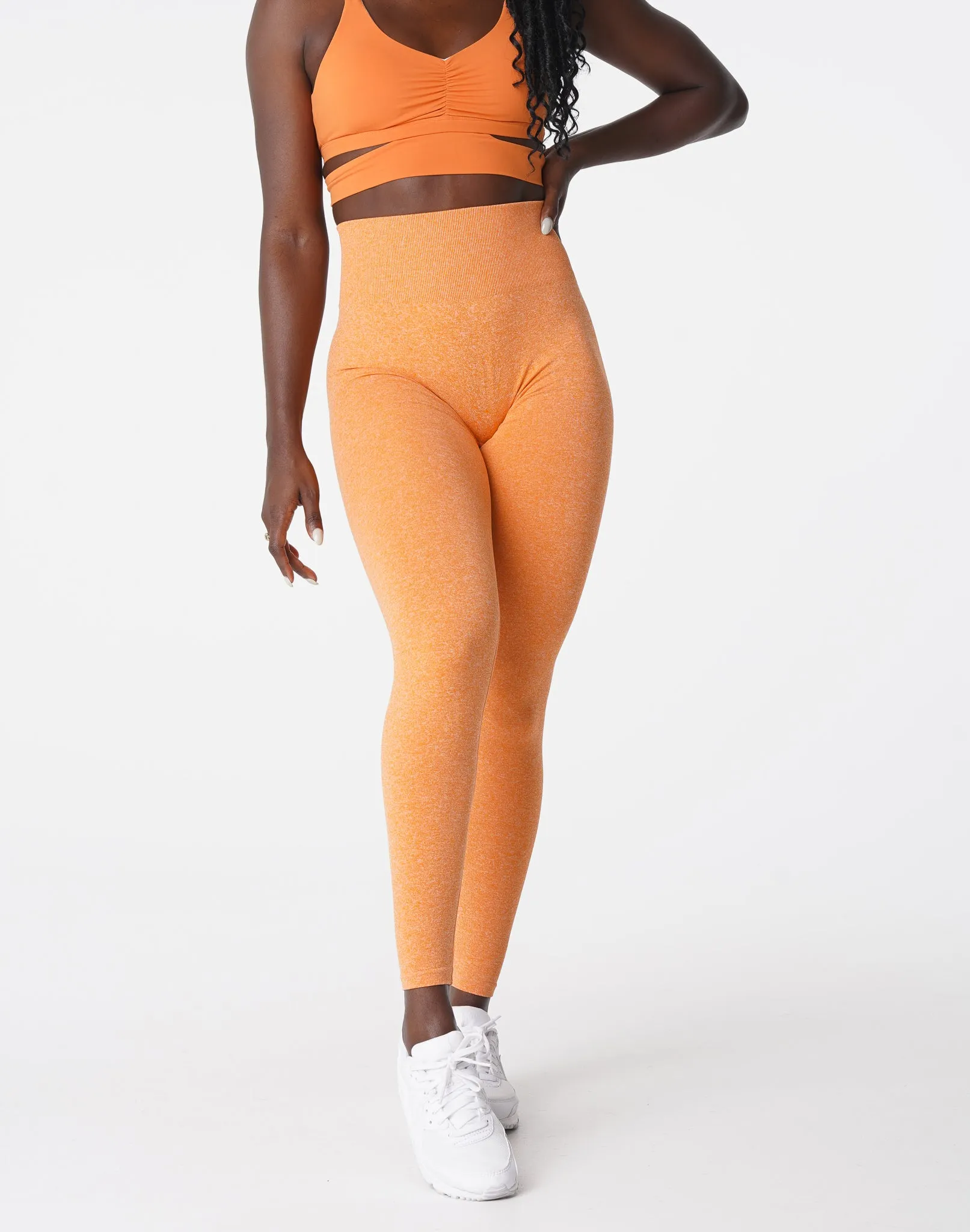 Sunset Orange Scrunch Seamless Leggings