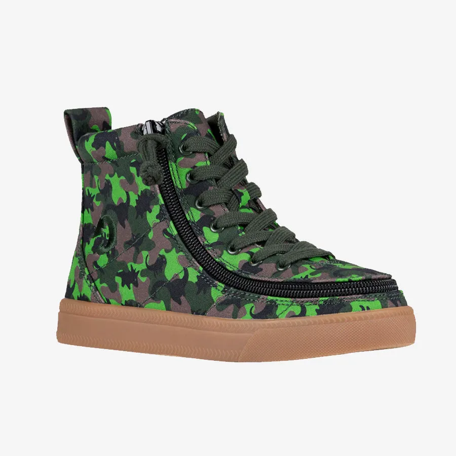 Toddler Green Dino BILLY Classic Lace High Tops Wide