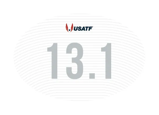 USATF White Oval Sticker - 13.1