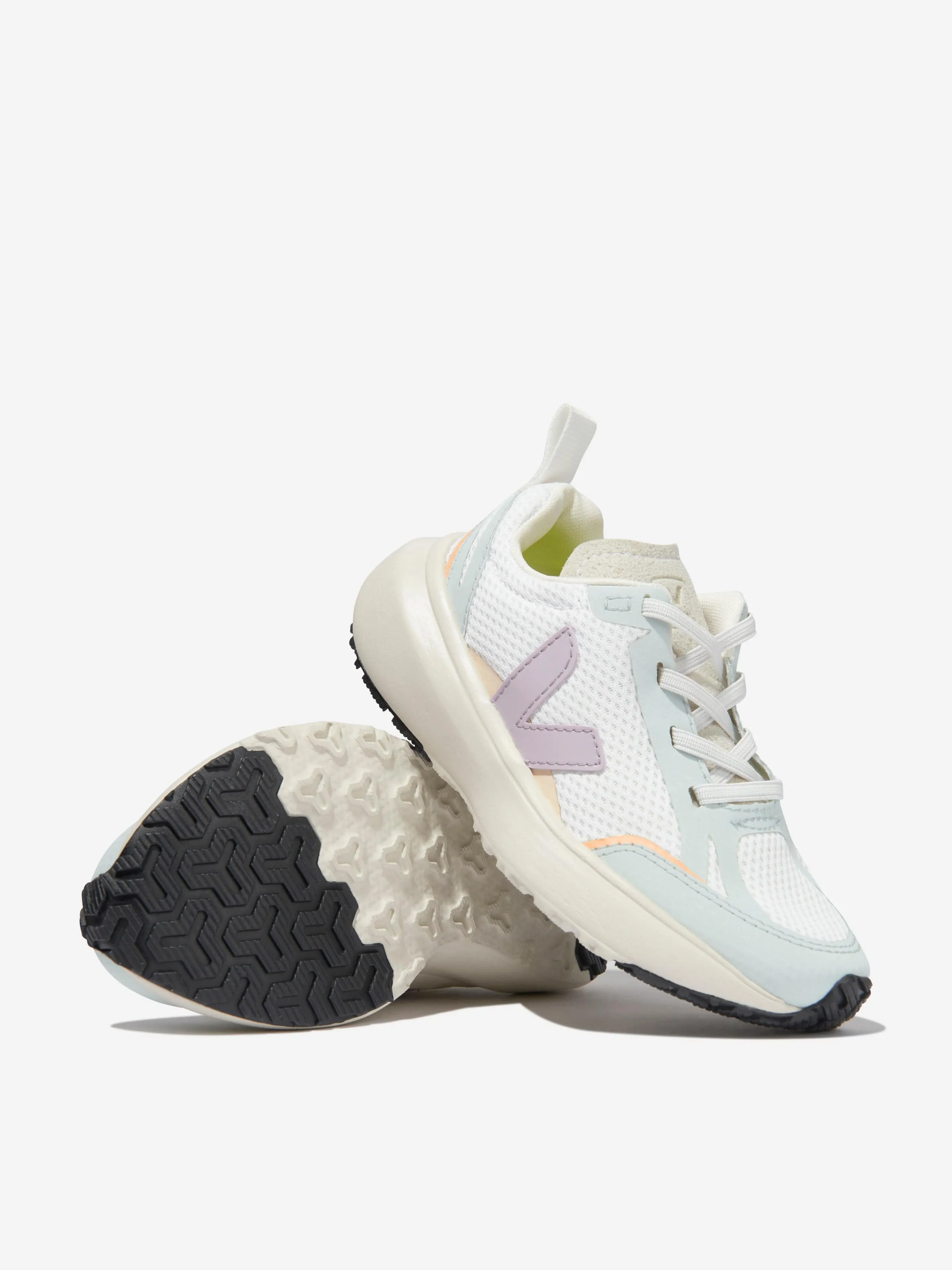 Veja Girls Small Canary Light Lace Up Trainers in Multicolour