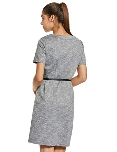 Vero Moda Women's Synthetic Shift midi Dress (2053271003_Light Grey Melange_Medium)