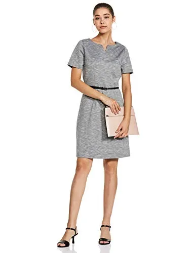 Vero Moda Women's Synthetic Shift midi Dress (2053271003_Light Grey Melange_Medium)