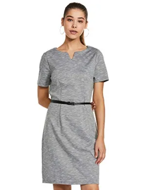 Vero Moda Women's Synthetic Shift midi Dress (2053271003_Light Grey Melange_Medium)