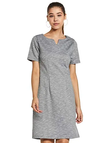 Vero Moda Women's Synthetic Shift midi Dress (2053271003_Light Grey Melange_Medium)