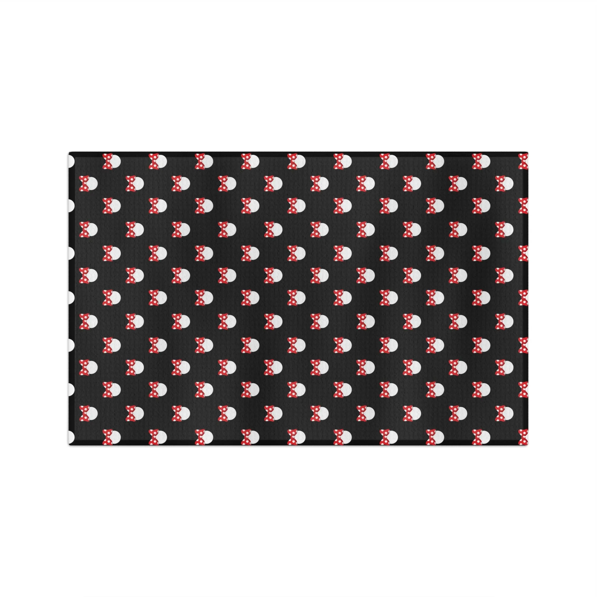 White Polka Dot Red Bow Microfiber Athletic Towel