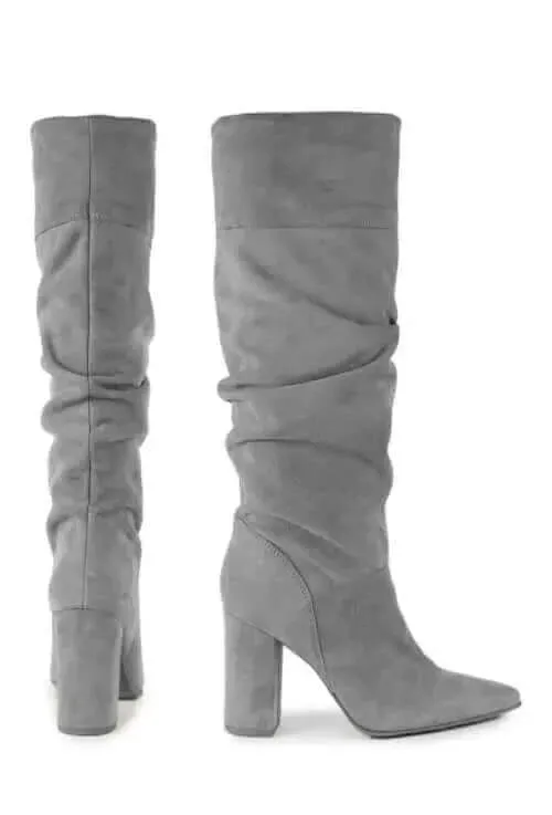 Women Boots 2023 Winter Designer Luxury Faux Suede Casual High Heels