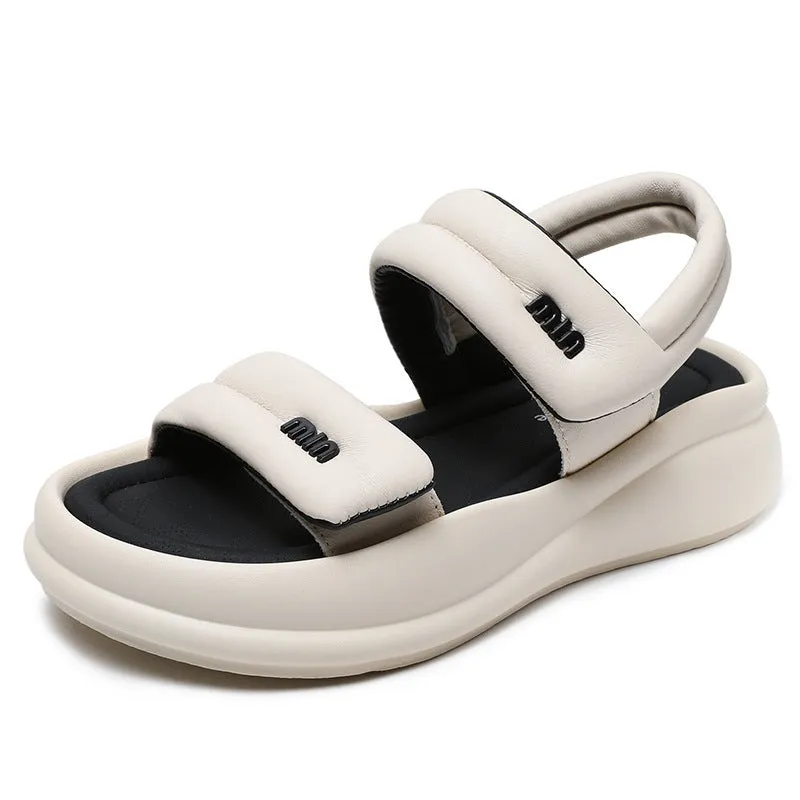 Women Casual Sheepskin Summer Beach Sandals