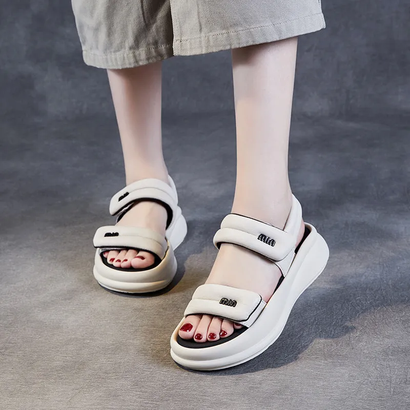 Women Casual Sheepskin Summer Beach Sandals