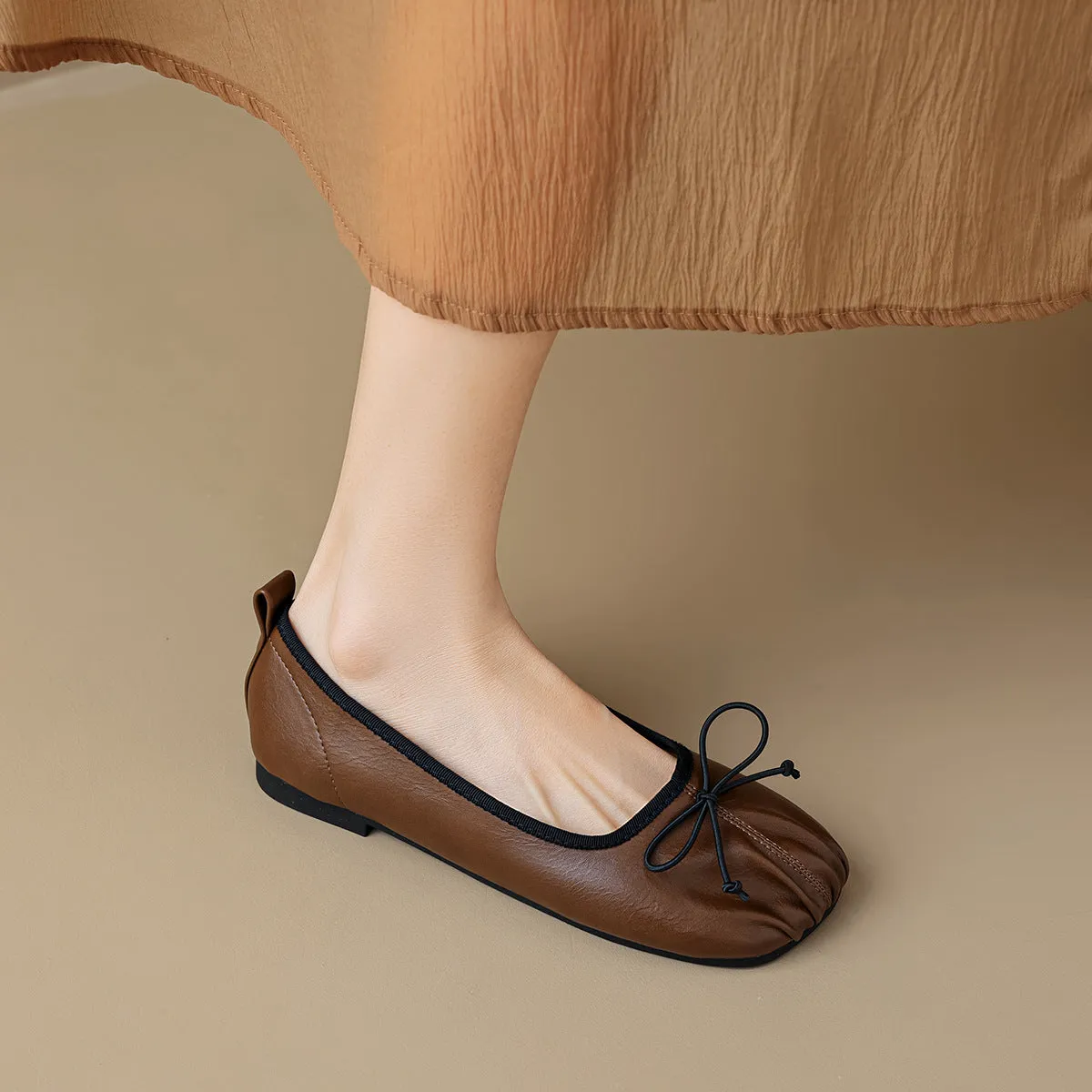 Women Minimalism Style Soft Leather Flats