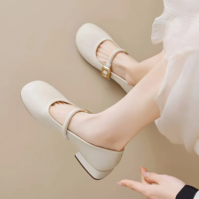 Women Minimalist Fashion Soft Low Block Pumps