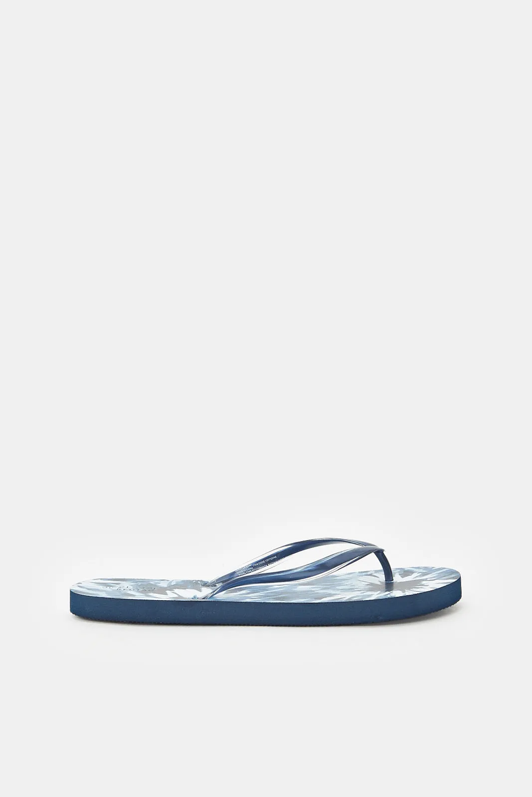 Women Navy Floral Flip Flop