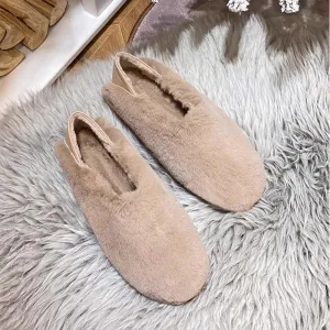 Women Soft Flat Casual Fur Shoes