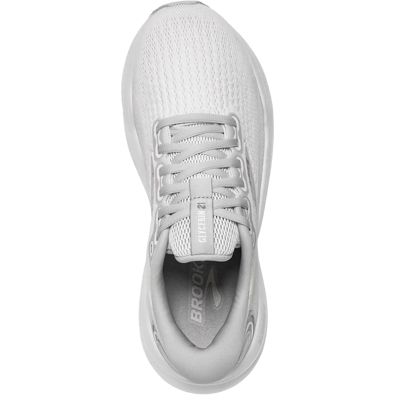 Women's Brooks Glycerin 21 White/White/Grey Mesh