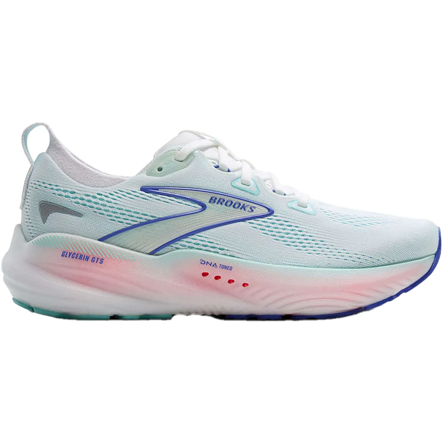 Women's Brooks Glycerin GTS 22 White/Limpet Shell/Amparo Blue Mesh