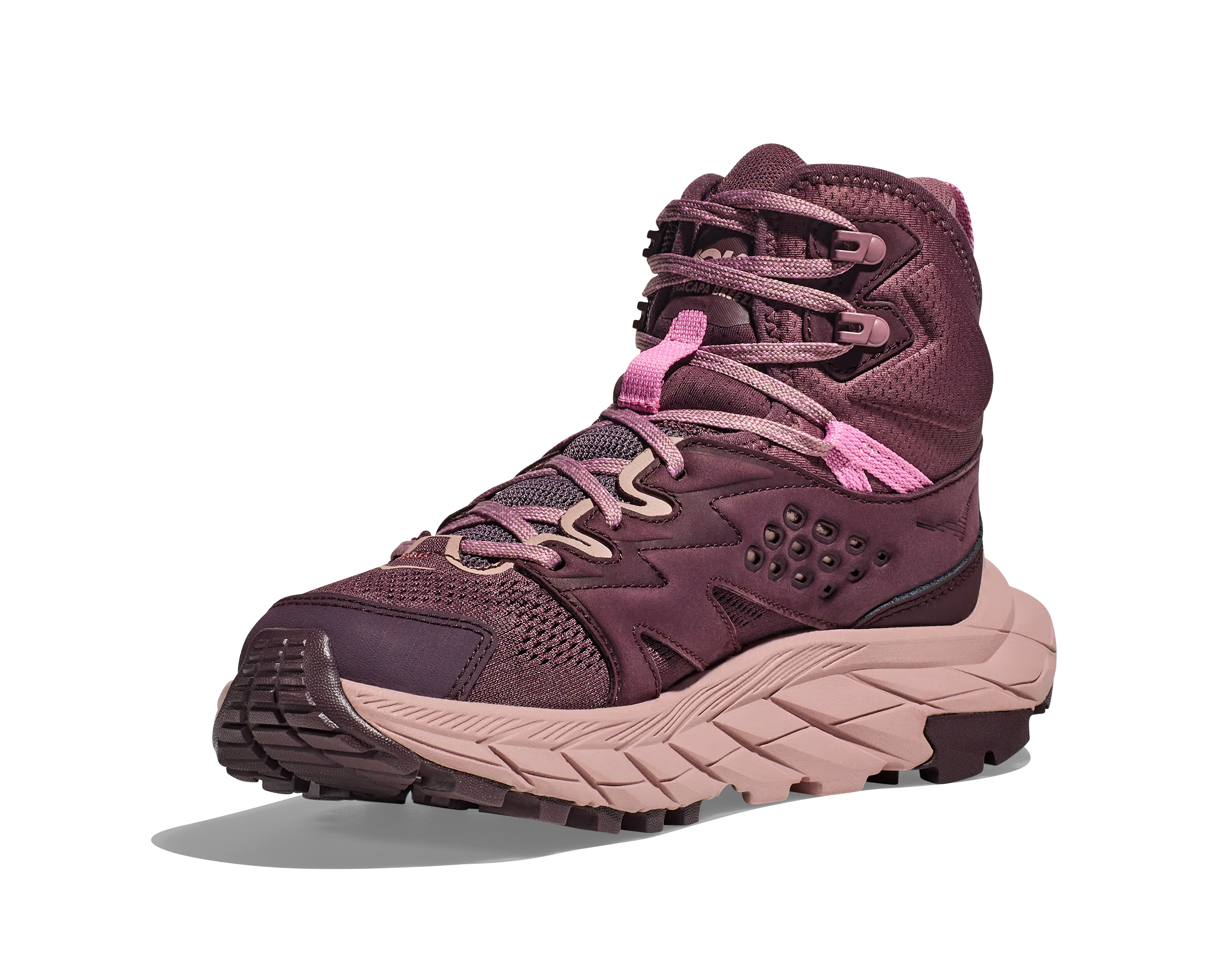 Women's Hoka Anacapa Breeze Mid Color: Raisin/Pale Mauve