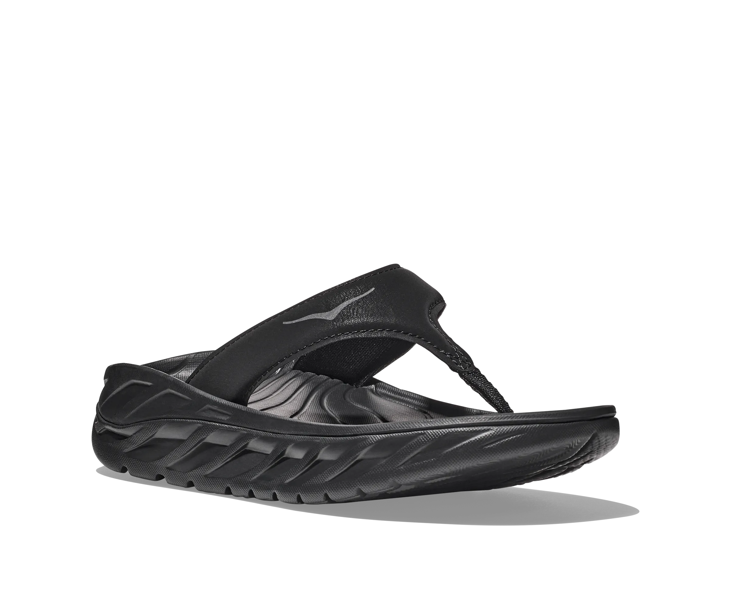 Women's Hoka Ora Recovery Flip Color: Black / Dark Gull Gray