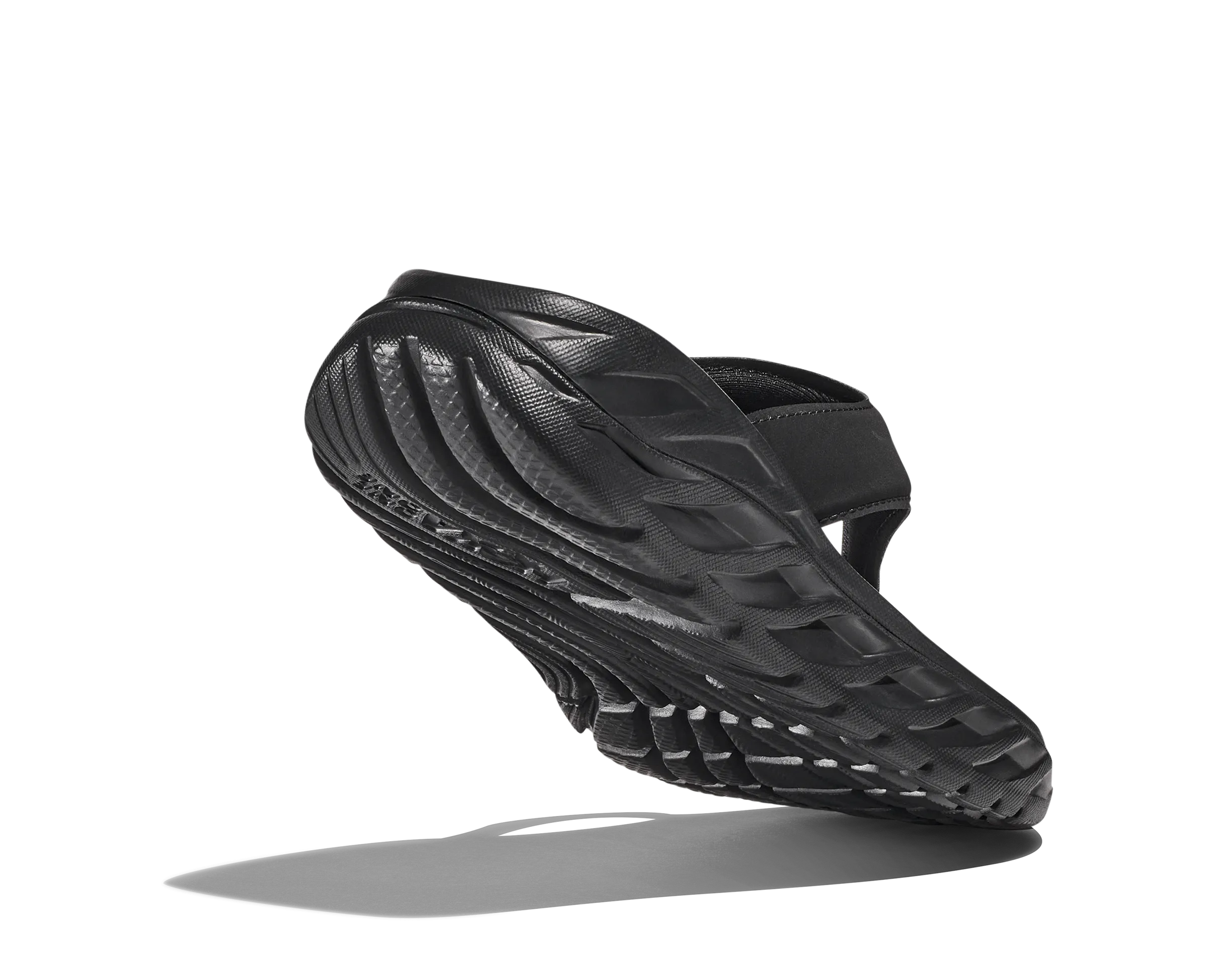 Women's Hoka Ora Recovery Flip Color: Black / Dark Gull Gray