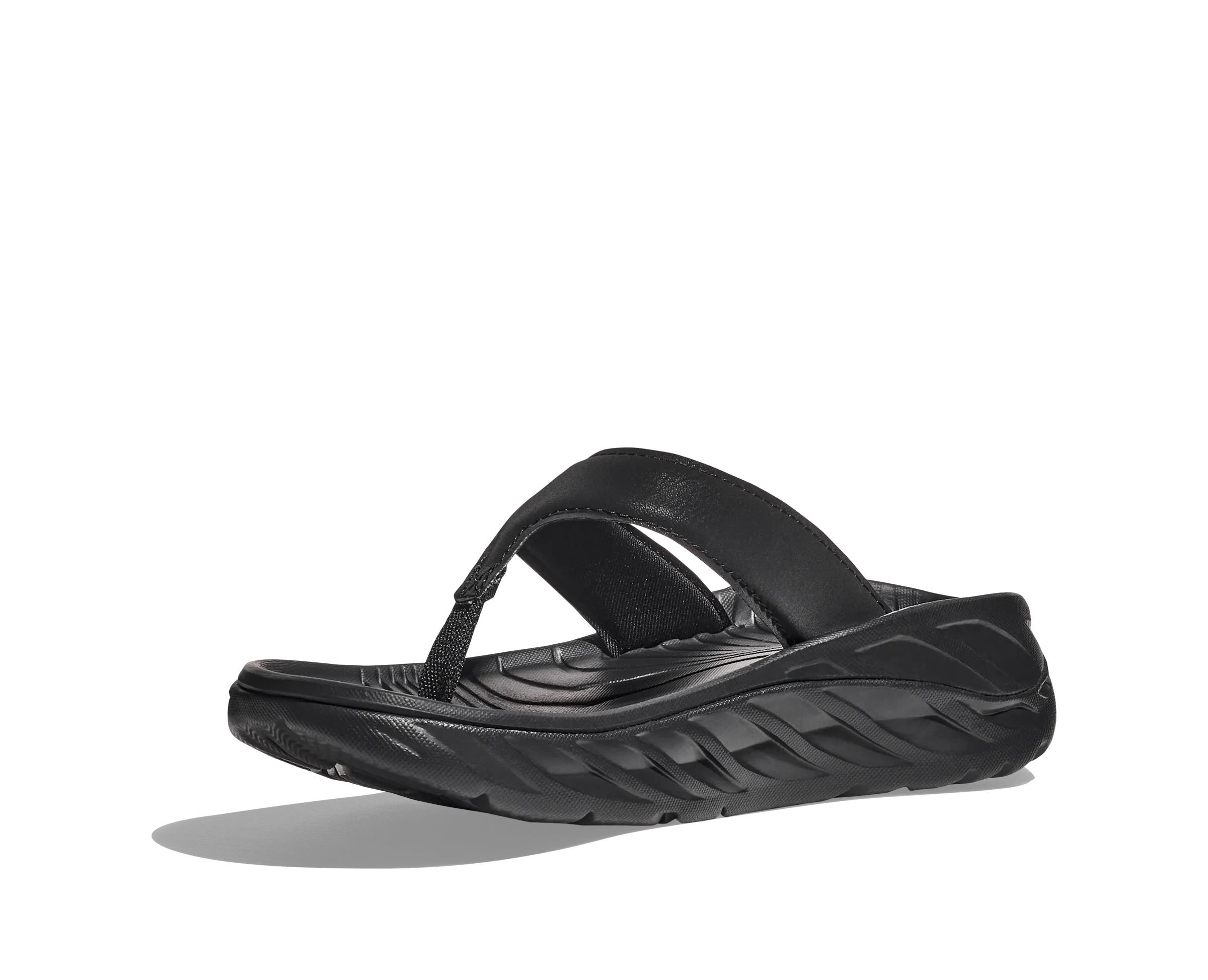 Women's Hoka Ora Recovery Flip Color: Black / Dark Gull Gray