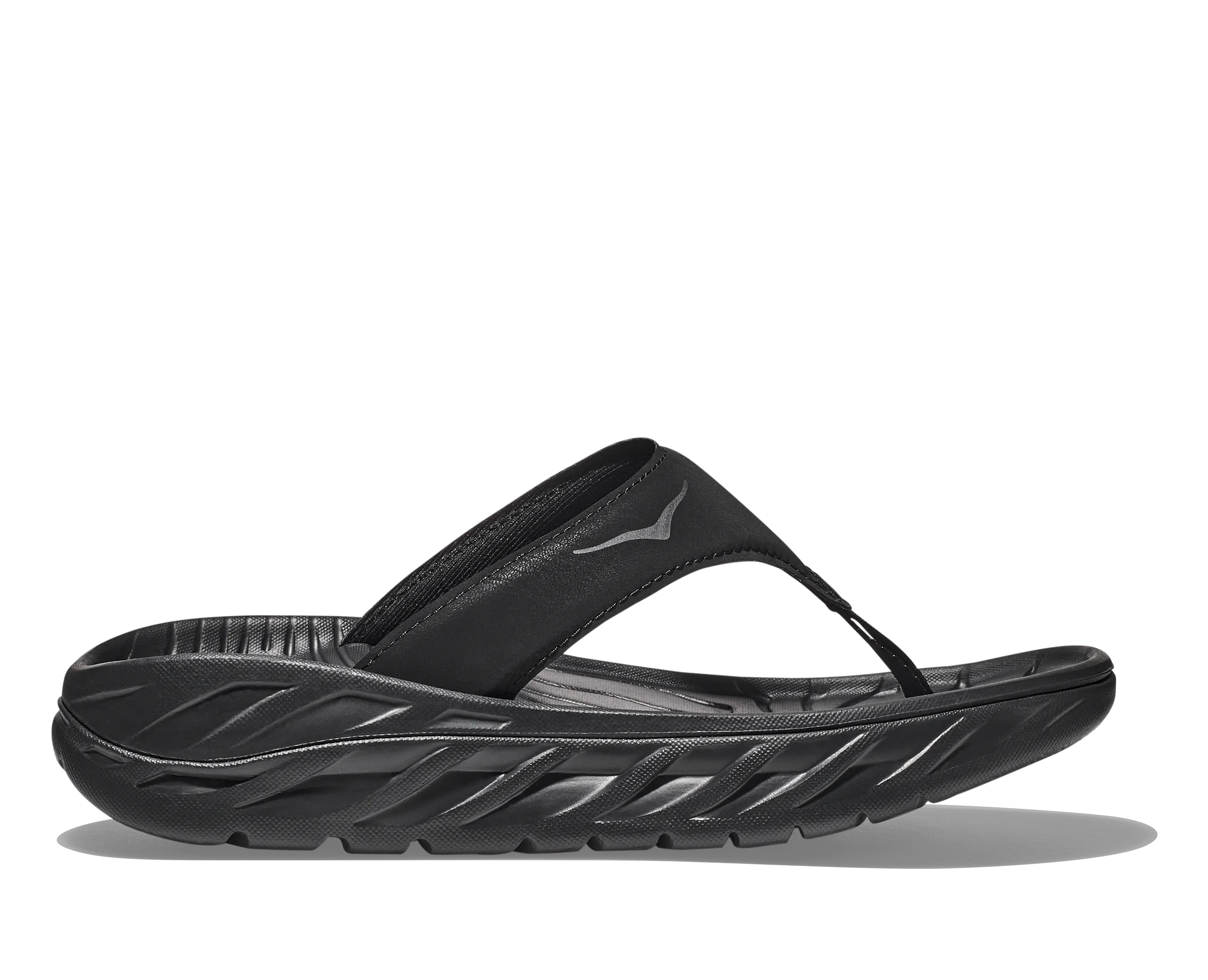 Women's Hoka Ora Recovery Flip Color: Black / Dark Gull Gray