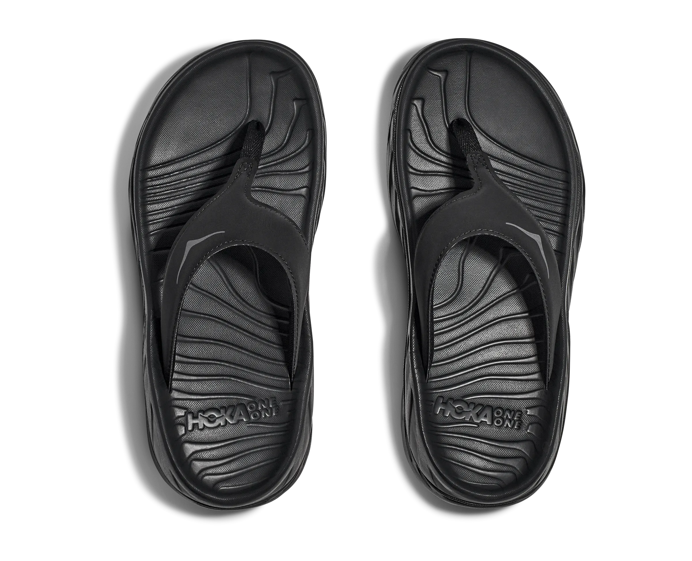 Women's Hoka Ora Recovery Flip Color: Black / Dark Gull Gray