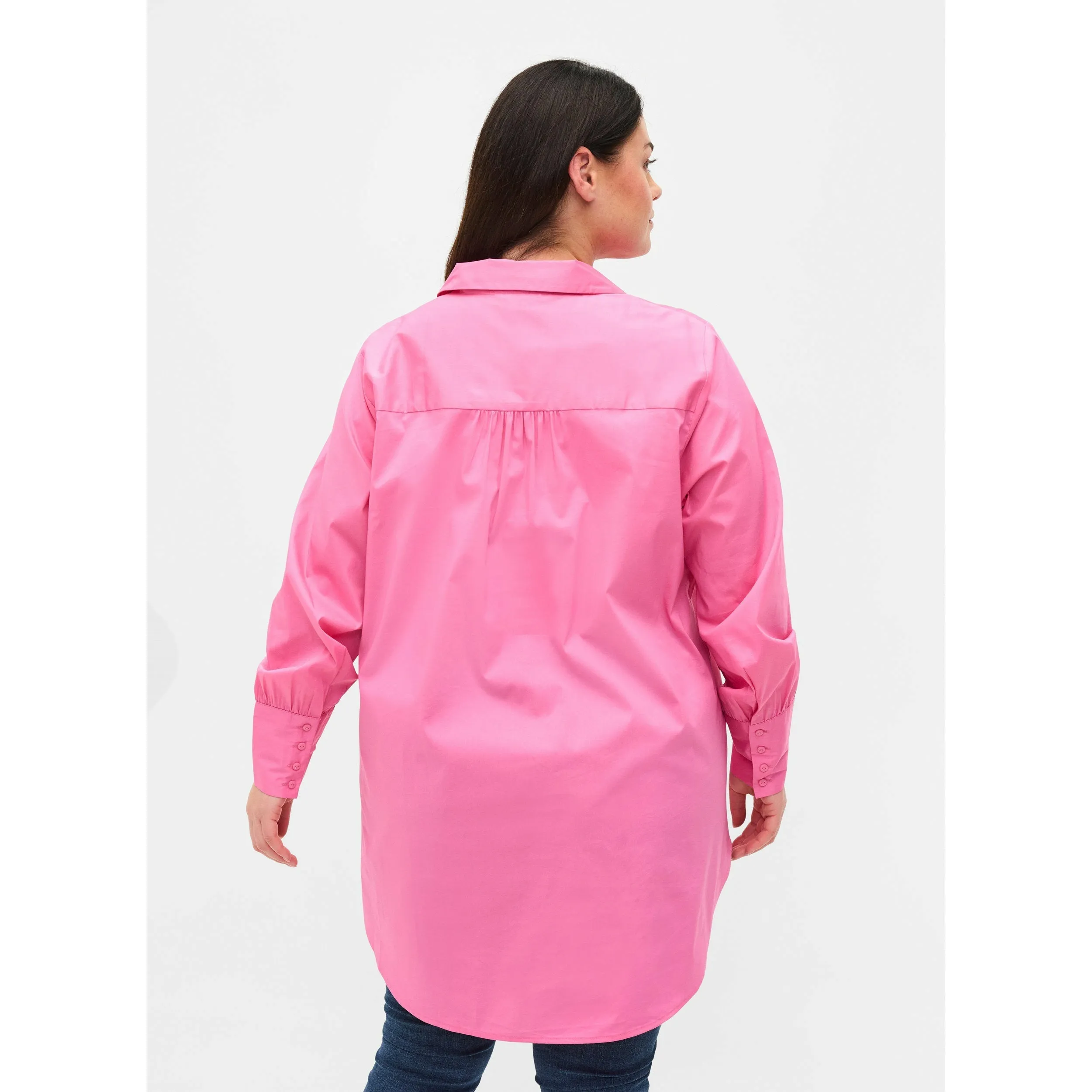 Zizzi Longline Shirt in Pink